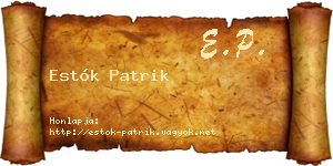 Estók Patrik névjegykártya